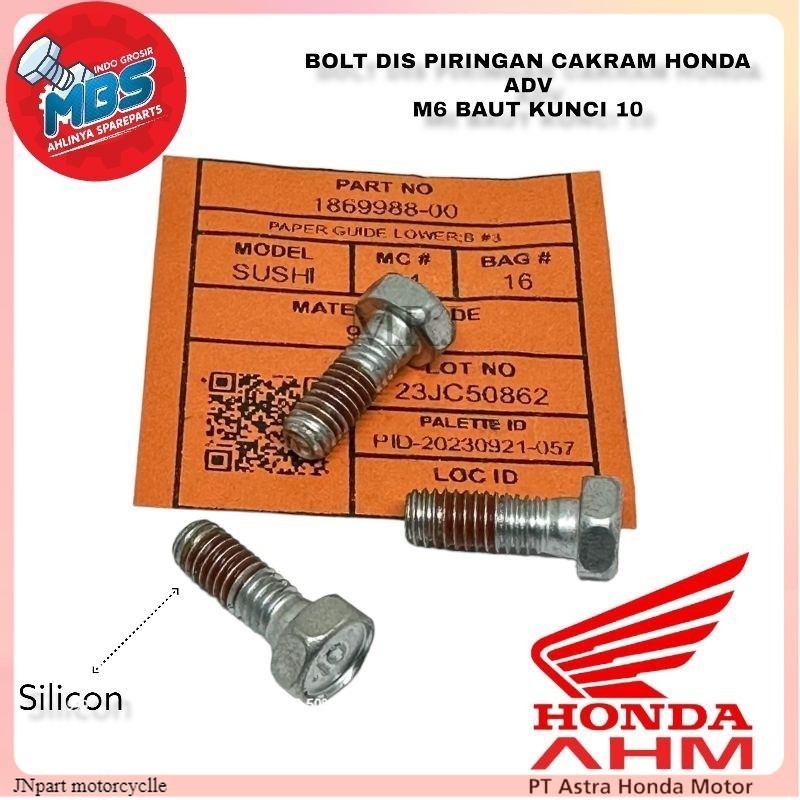 BAUT 10 M6 DIS PIRINGAN CAKRAM HONDA ADV 150 ORIGINAL