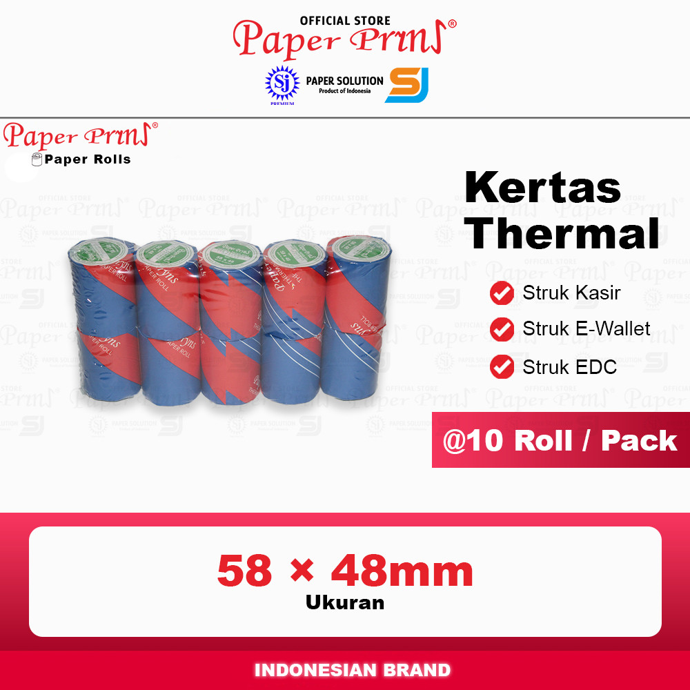 

Kertas Thermal Struk 58x48mm Paperpryns (@10 Roll)