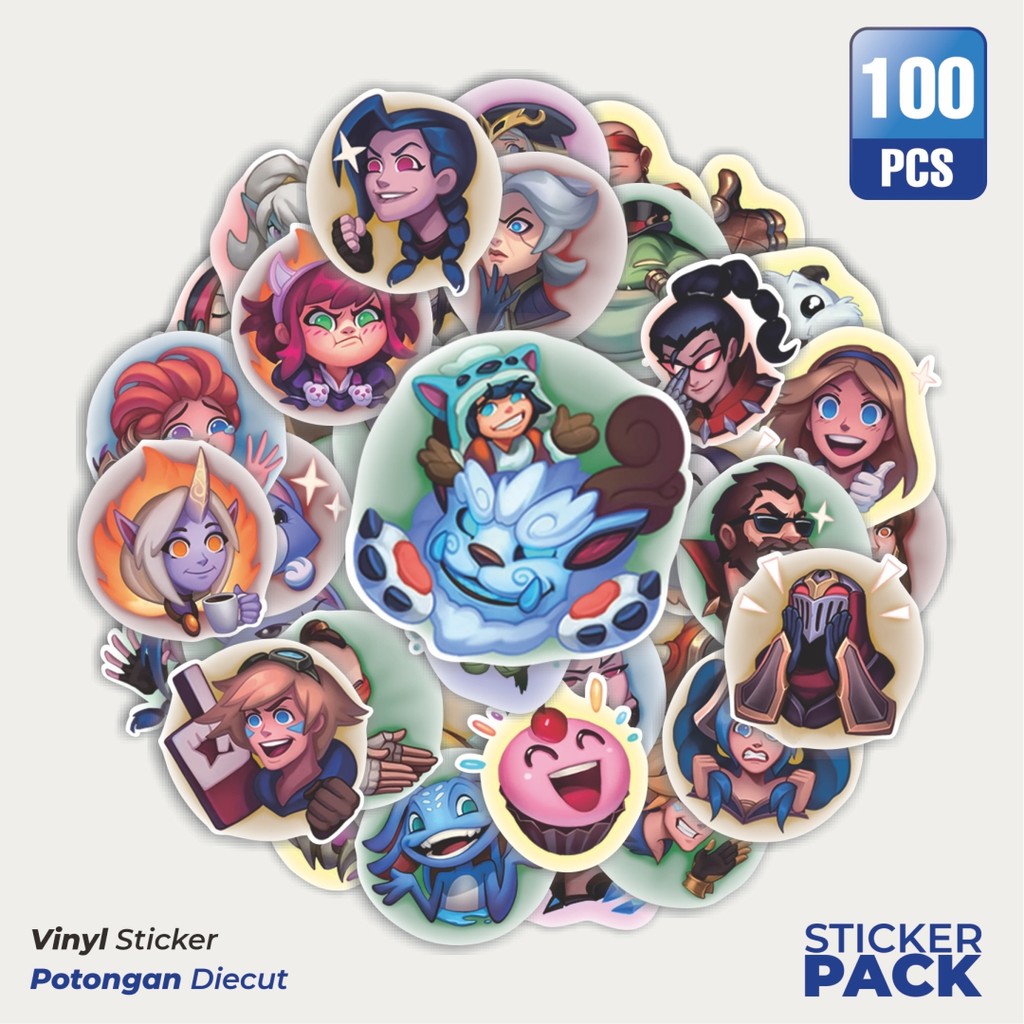 

Terbaru! 50 pcs Stiker LOL Game Emoticon Dekorasi Lucu Kreatif untuk Notebook, Skateboard, HP