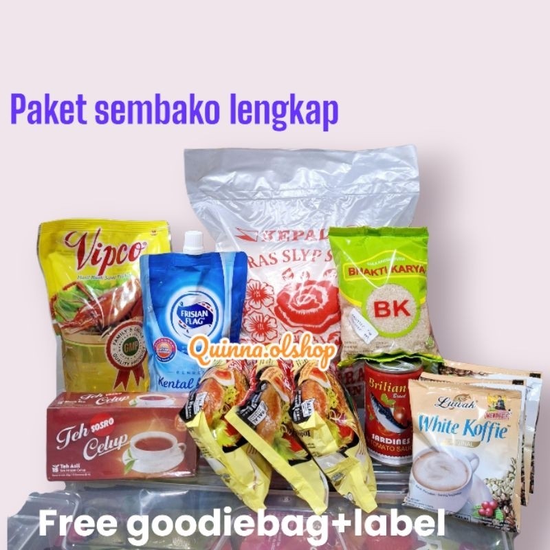

Paket Sembako beras 2 5kg... free goodiebag+label