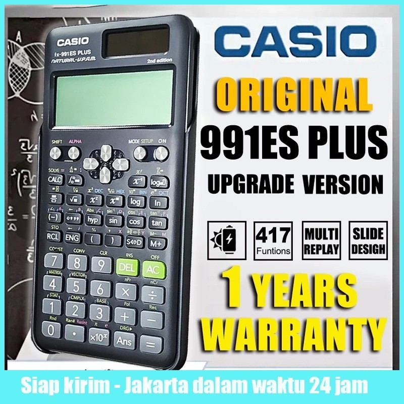 

Casio fx-991ES PLUS Kalkulator Ilmiah 2nd Kalkulator Surya Scientific 417 Fungsi/Dua Sumber Tenaga Baterai Dan Tenaga Matahari/40 Konstanta Rumus