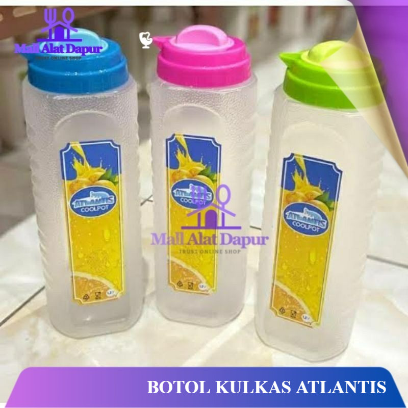 Botol Air Kulkas Atlantis 1,2 Liter Botol Air Besar Plastik Tempat Wadah Air Jus Botol Kulkas