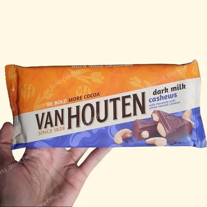 

Van Houten dark milk cashews chocolate import 140gr