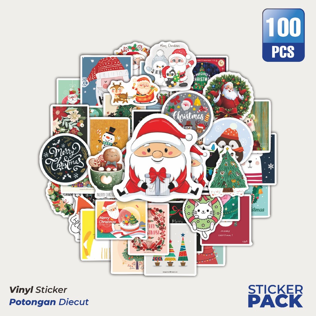

Stiker Vinyl Stiker Tema Natal V1 Waterproof Aesthetic- Untuk Laptop, Motor, dan Helm - Paper Stationery Pack