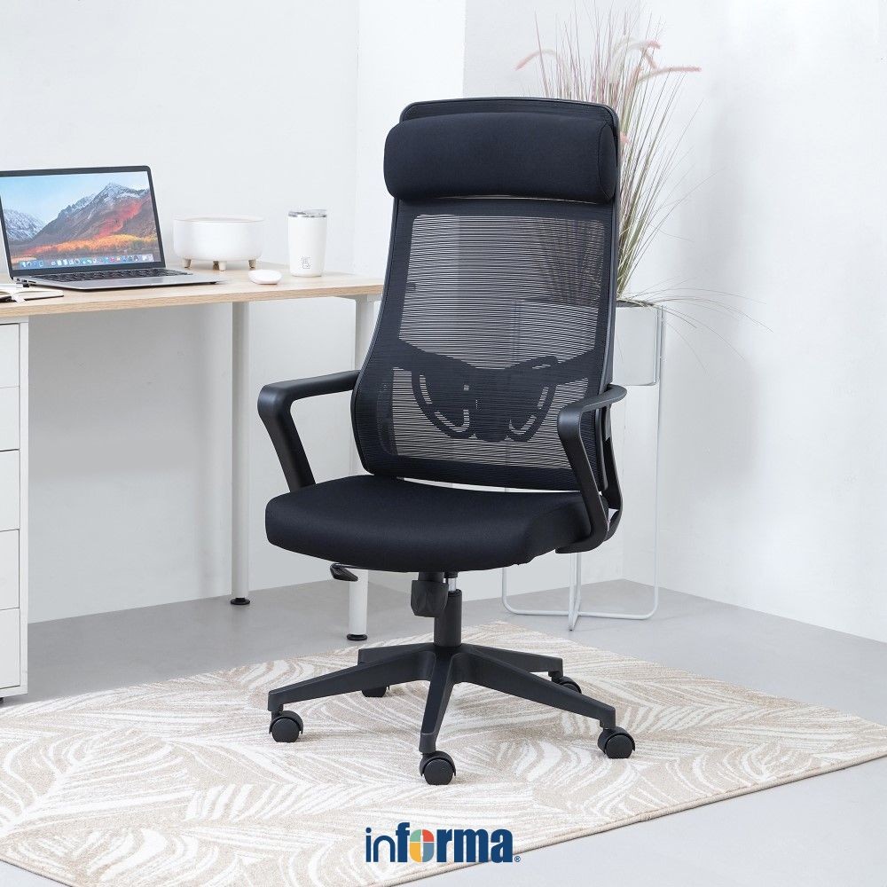 Informa G Zilton Kursi Kantor Sandaran Tinggi Tempat Duduk Kerja Dengan Roda Office Chair Kursi Mesh