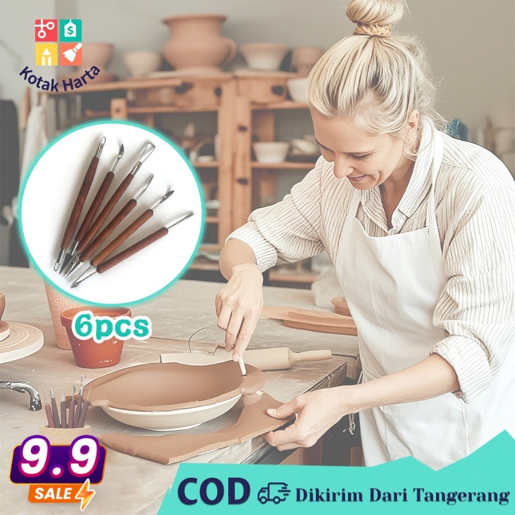 

Alat Ukir 6pcs Pottery Tools Clay Cake Painting Knife Untuk Patung Tanah Liat Dan Dekorasi Kue