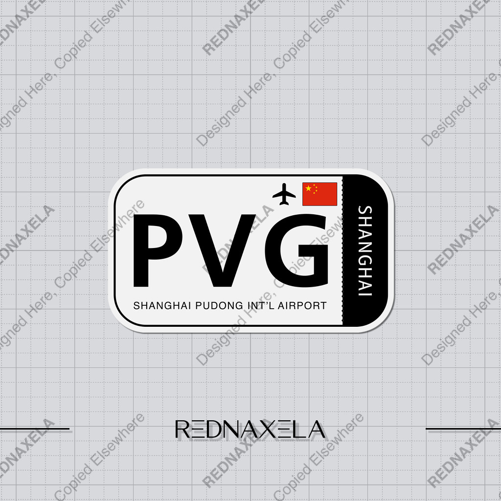 

Stiker Vinyl Shanghai Pudong International Airport Code PVG Sign Sticker