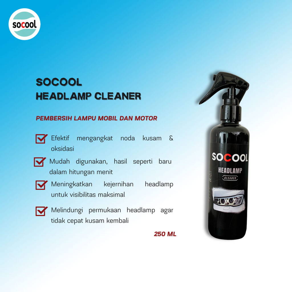 SOCOOL HEADLAMP CLEANER - PEMBERSIH LAMPU MOBIL 250ML