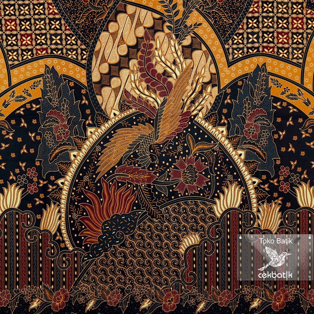 kain batik - Motif Batik unik Burung dan bunga parang soganan