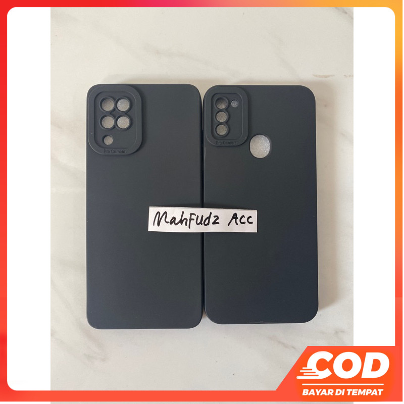 SOFTCASE FULL BLACK SAMSUNG A11/M11/A12/M12 CASE MACARON PRO CAMERA HITAM POLOS - NA