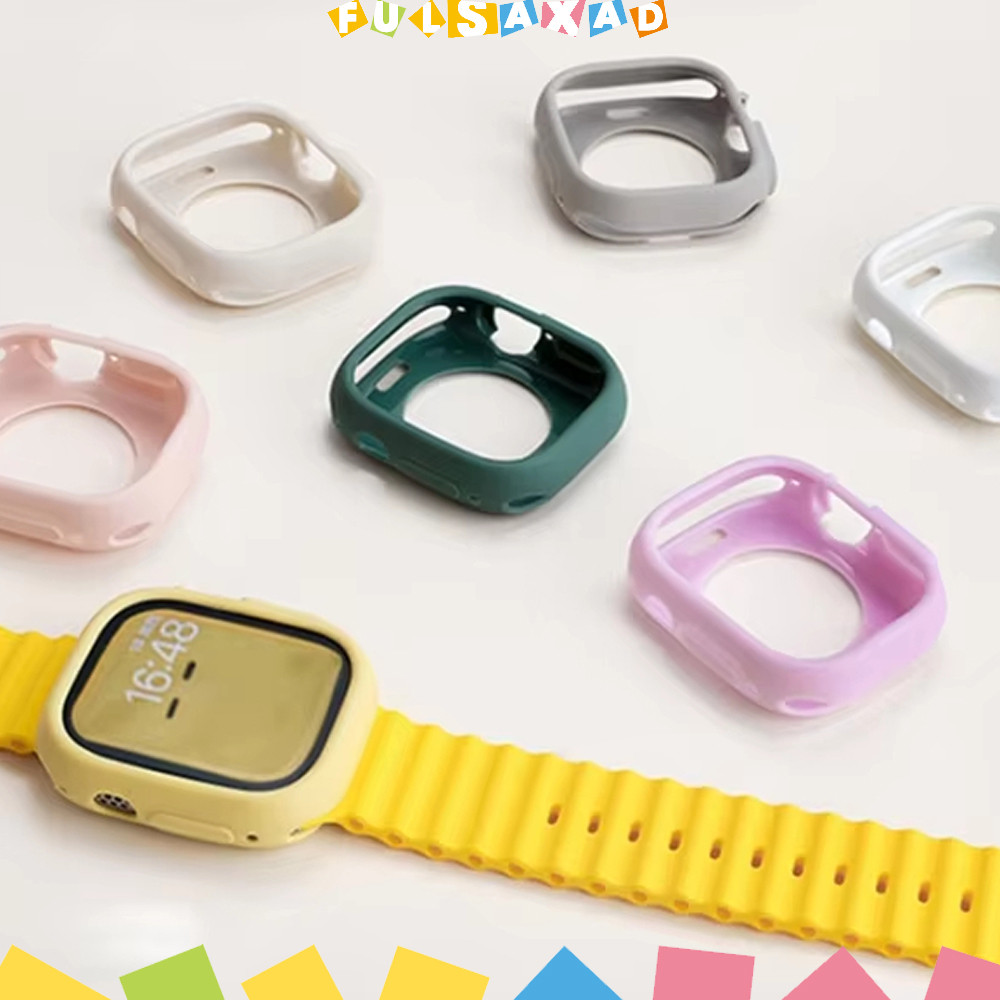 Soft Silicone Case for Apple Watch Ultra / Ultra 3 2 Iwatch Series 11 10 9 8 7 6 5 4 SE 3 2 49mm 46m
