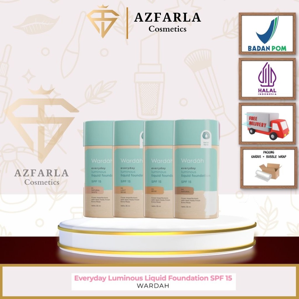 Azfarla Kosmetik WARDAH Everyday Luminous Liquid Foundation/Foundation Wardah/Alas Bedak Wardah