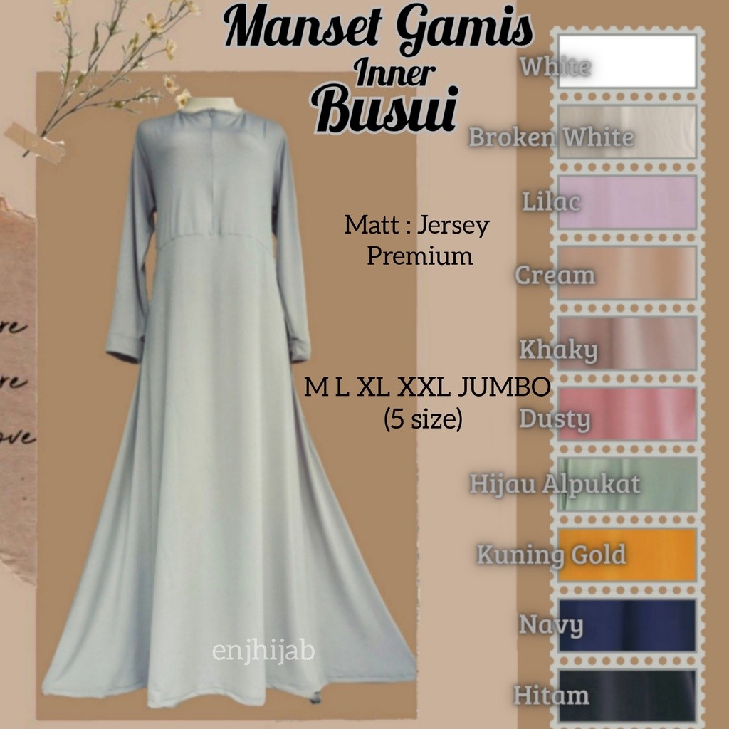 ES.COLD Manset Gamis Lengan Panjang Busui Sleting Kekinian Bahan Adem Jersy Premium