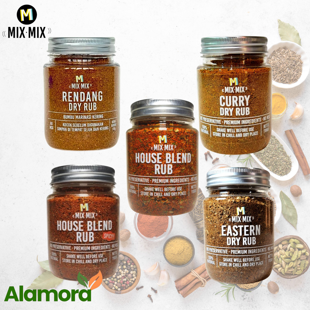 

Mixmix Bumbu Marinasi Praktis Serba Guna Rendah Lemak Kalori Spices Cajun BBQ Grill 110 GRAM