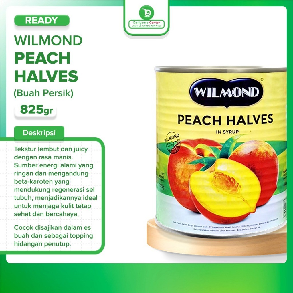 

WILMOND Peach Halves In Syrup Canned - Buah Persik Kaleng 825g