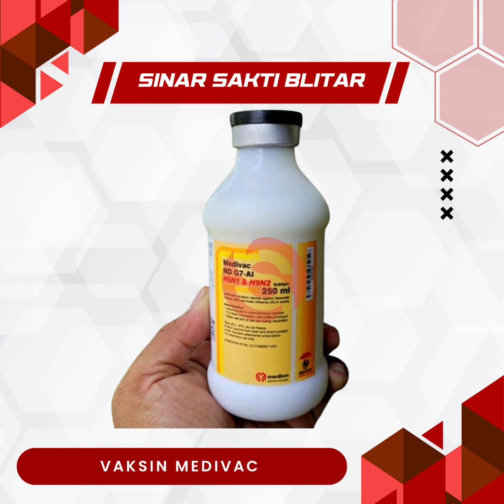 Vaksin Medivac ND G7 AI T H5N1 & H9N2 New Formula Netto 250 ml Dosis 500 Ekor Vaksin Ayam Mencegah T