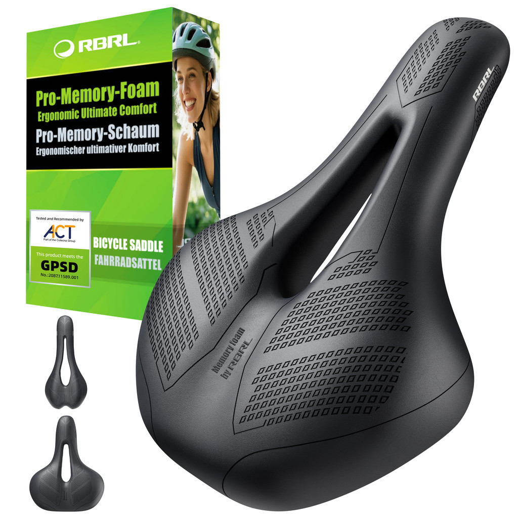 RBRL Bicycle Saddle Waterproof Bike Seat Hollow Breathable Comfortable MTB Bike Saddle Shock Absorpt