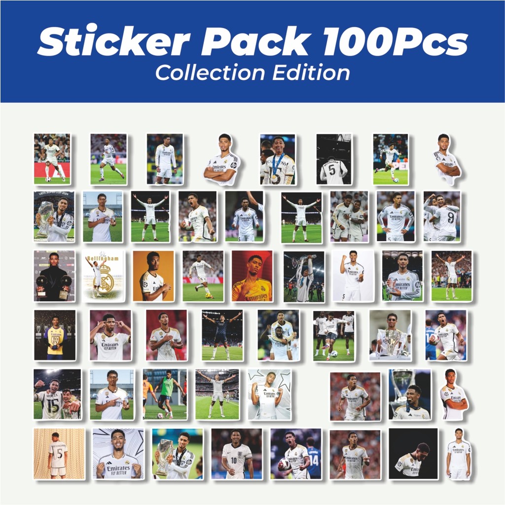 

Hot Stiker Sepak Bola RM Bellingham V5 Dekorasi Lucu Kreatif untuk Notebook, Skateboard, HP