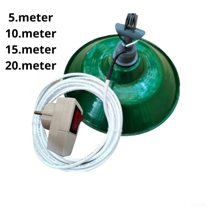 giandracomputer fitting kap lampu gantung kabel 5 10 15 20 meter / fitting jalan anti air kabel 5 10
