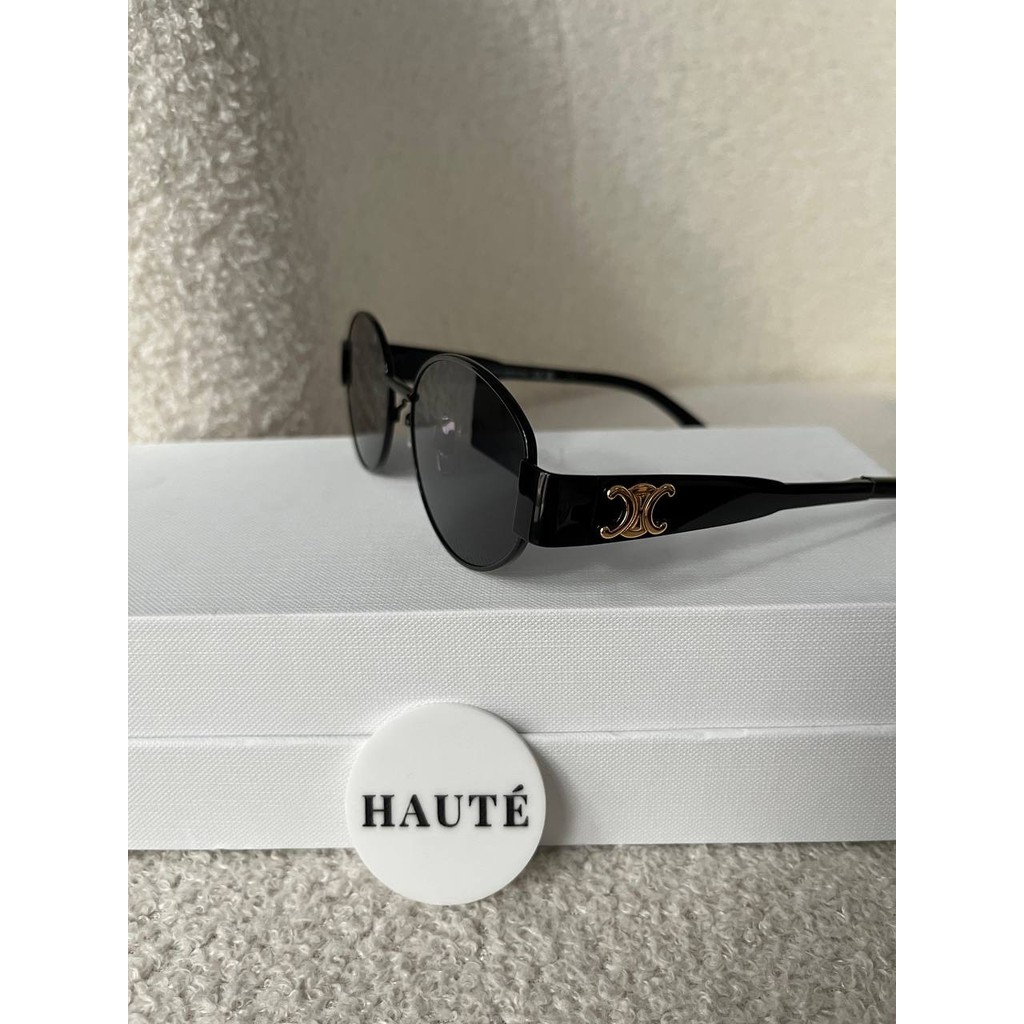 Haute - Sunglasses Metal Frame Sunglasses Oval | Black / Rose Gold / Silver / Gold