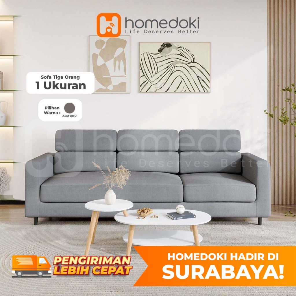 Homedoki Surabaya- Sofa Ruang Tamu/Sofa Minimalis Ruang Tamu/Sofa Aesthetic/Sofa Persegi Panjang