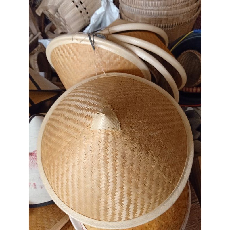 Caping Bambu Lancip/lebar 40CM/berkualitas Topi Petani Tudung Bambu