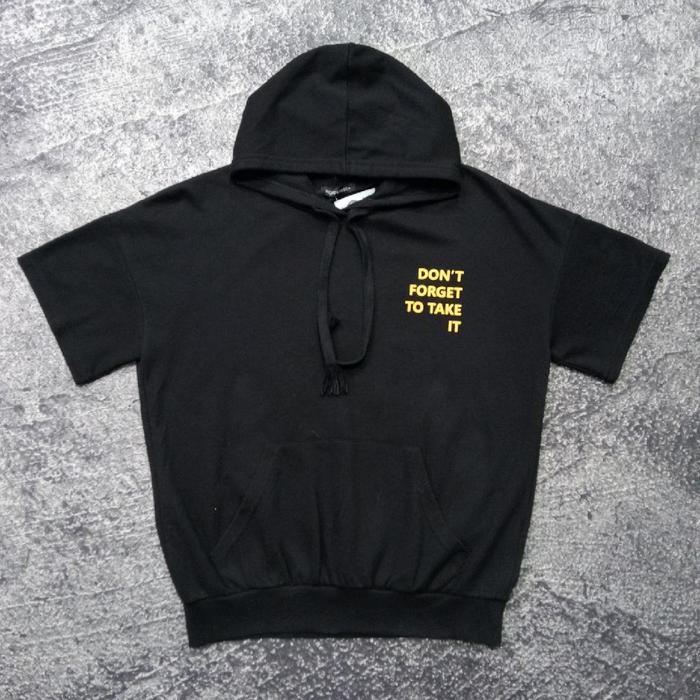 Jaket Hoodie lengan pendek REGEN BOGEN hitam jaket casual murah size M