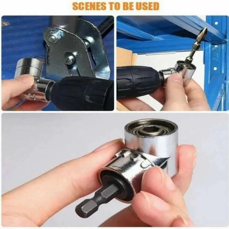 Sambungan Kepala Bor L Ekstensi Mata Bor 1/4 inch Sambungan Extension Bor Sudut Siku L Sambungan Ext