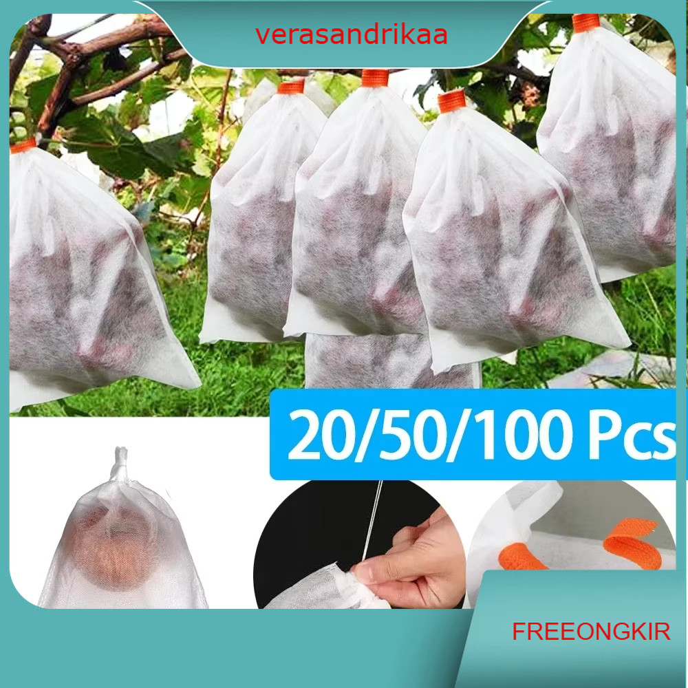100pcs Net Jaring Pembungkus Buah Fruit Cover Jaring Kelengkeng 30 x 20cm kantong pembungkus buah ja