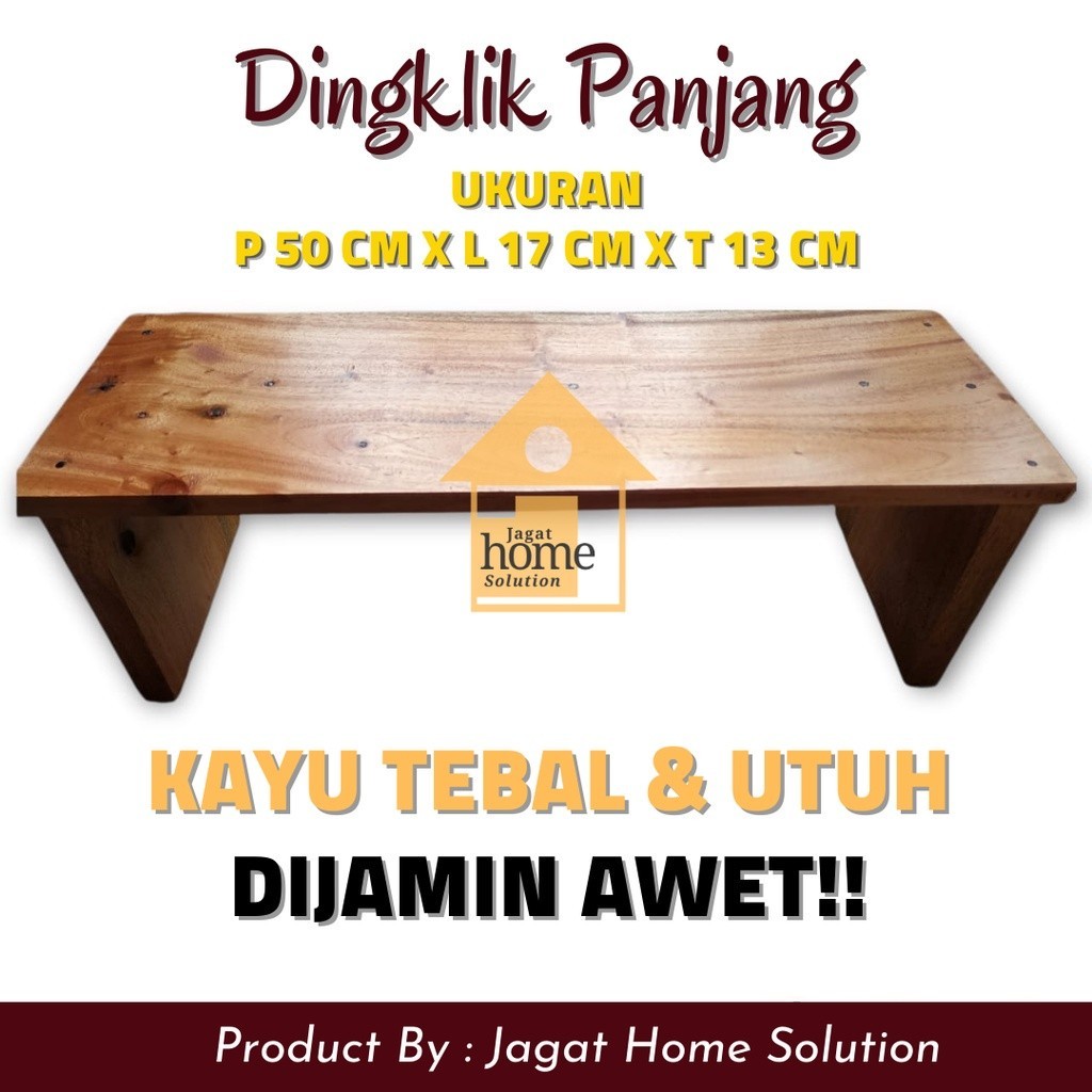 Promo Dingklik Panjang 50 Cm x 17 Cm x 13 Cm Jojodog Jengkok Kursi Jongkok Dingklik Kayu Bisa Custom