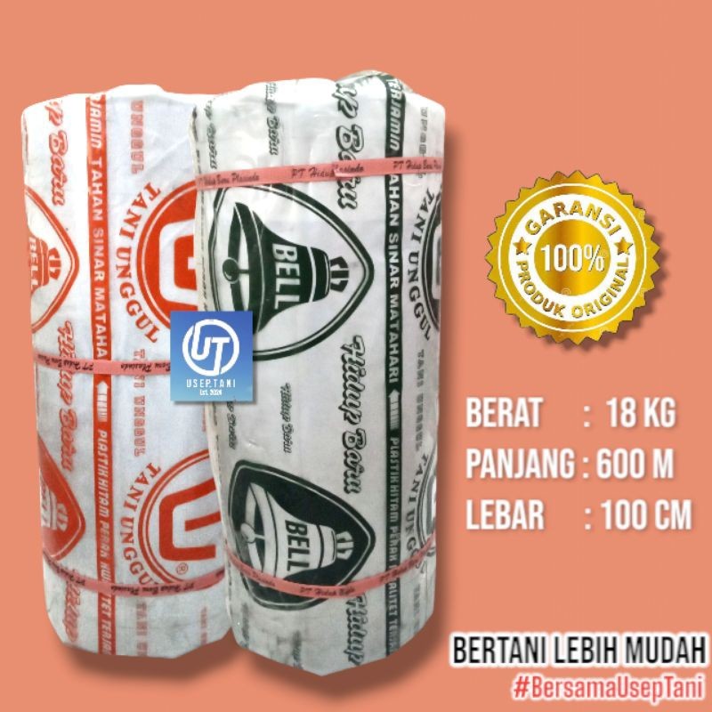 PLASTIK MULSA 1 ROLL CAP BELL 18 KG PANJANG 600 METER LEBAR 100 CM