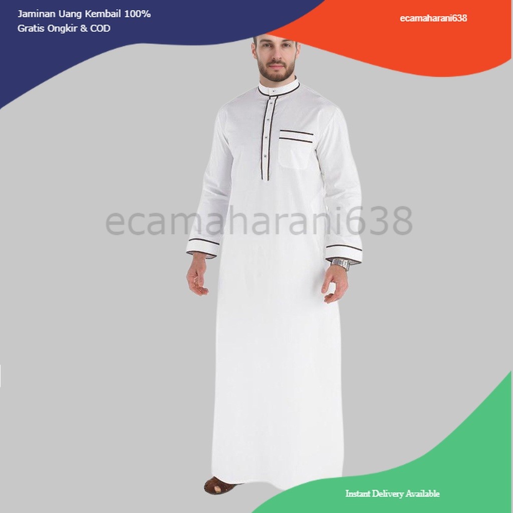 Jubah Pria Toyobo Thobe Jubah Gamis Pria MUslim Sufyan Baju Muslim Pria Jubah Pria Thobe Toyobo Prem