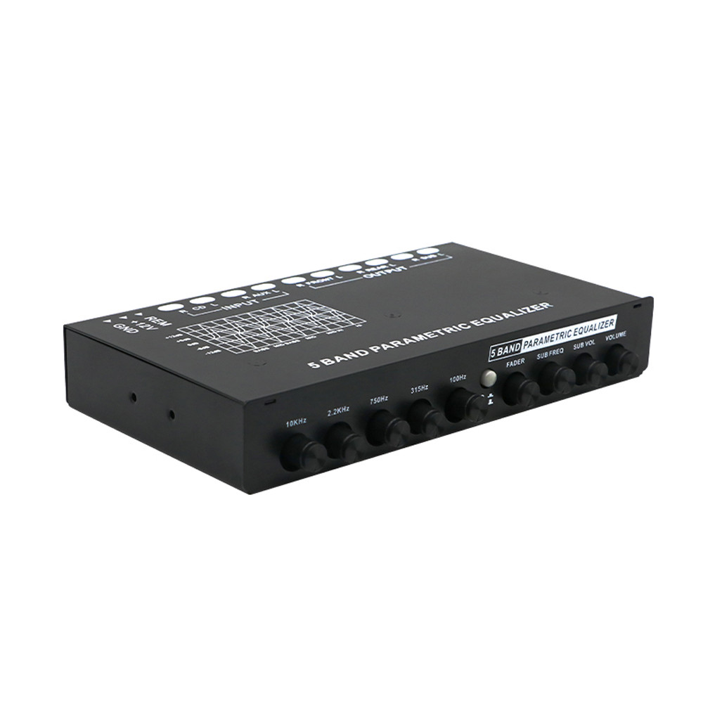 5 Band Car Equalizer Multifunctional Car Audio EQ Tuning Crossover Amplifier Parametric Equalizer Ca