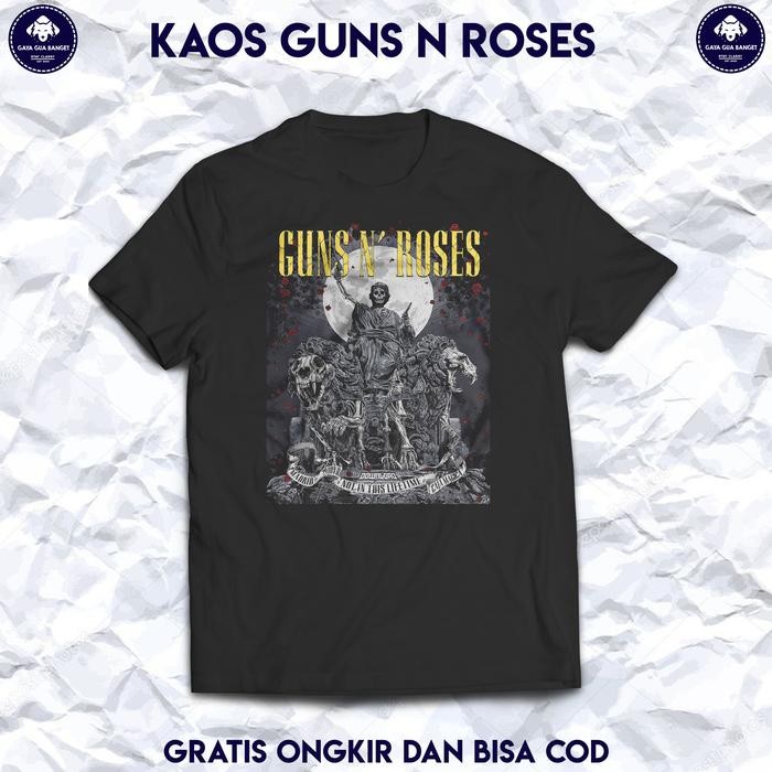 (COD) Kaos Guns N Roses Original. Kaos Baju Musik Band Rock Guns N Roses. - S