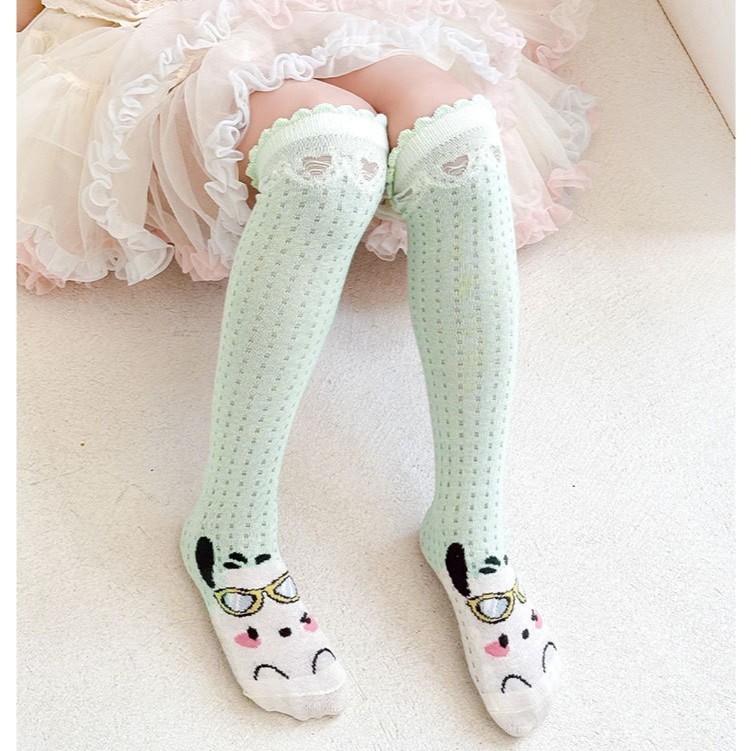 Kaos Kaki Anak Perempuan Tipis Panjang Selutut  All Size 3-12 Tahun