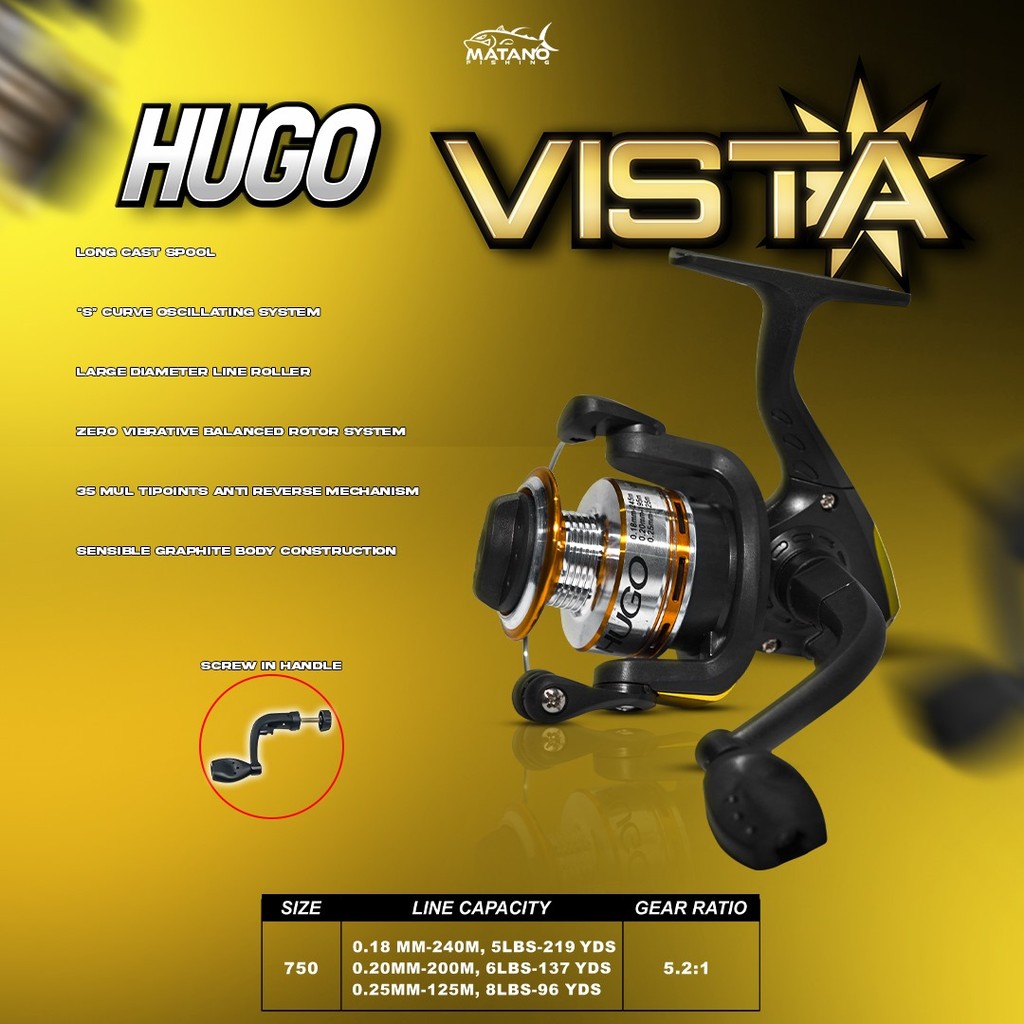 REEL PANCING HUGO VISTA 750 DRAG KUAT RINGAN DAN MURAH