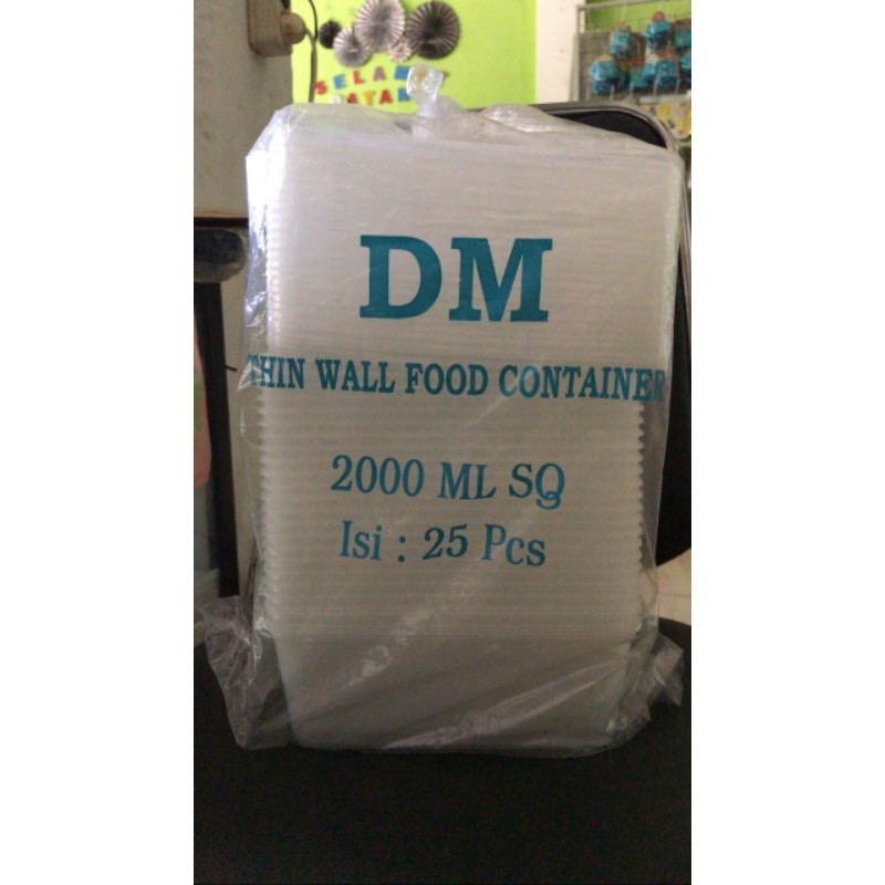 Thinwall Persegi 2.000ml DM Kotak Wadah Plastik