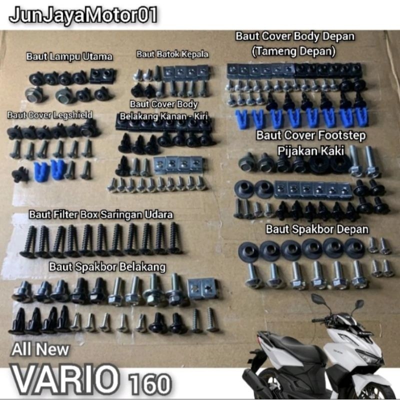 Baut Lengkap Fullset Body Honda Vario 160 / Baut Lengkap Full Set Bodi Vario 160