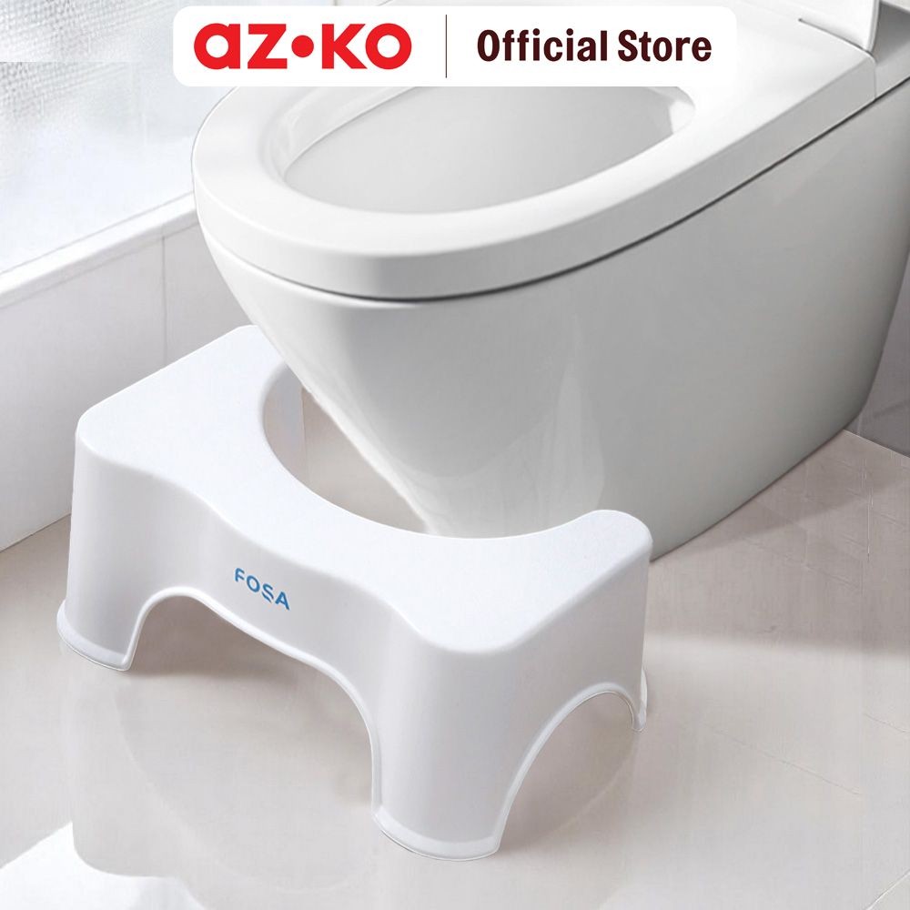AZKO Fosa Bangku Pijak Toilet - Putih Injakan Stool Toilet Alat Bantu Penyangga Wc Duduk Squatting S