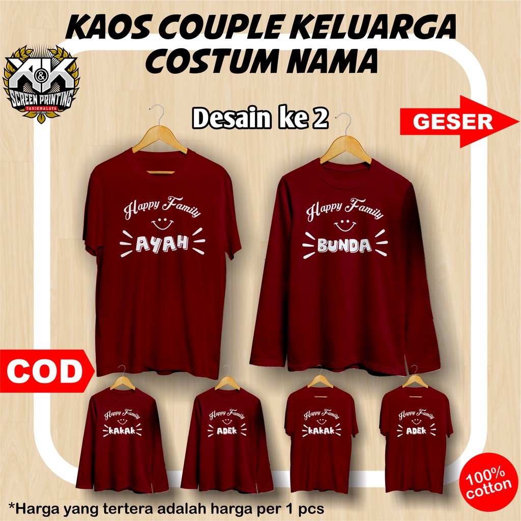 kaos couple keluarga KAOS COUPLE FAMILY BAJU COUPLE KELUARGA BAJU COUPLE FAMILY (CUSTOM SABLON NAMA)