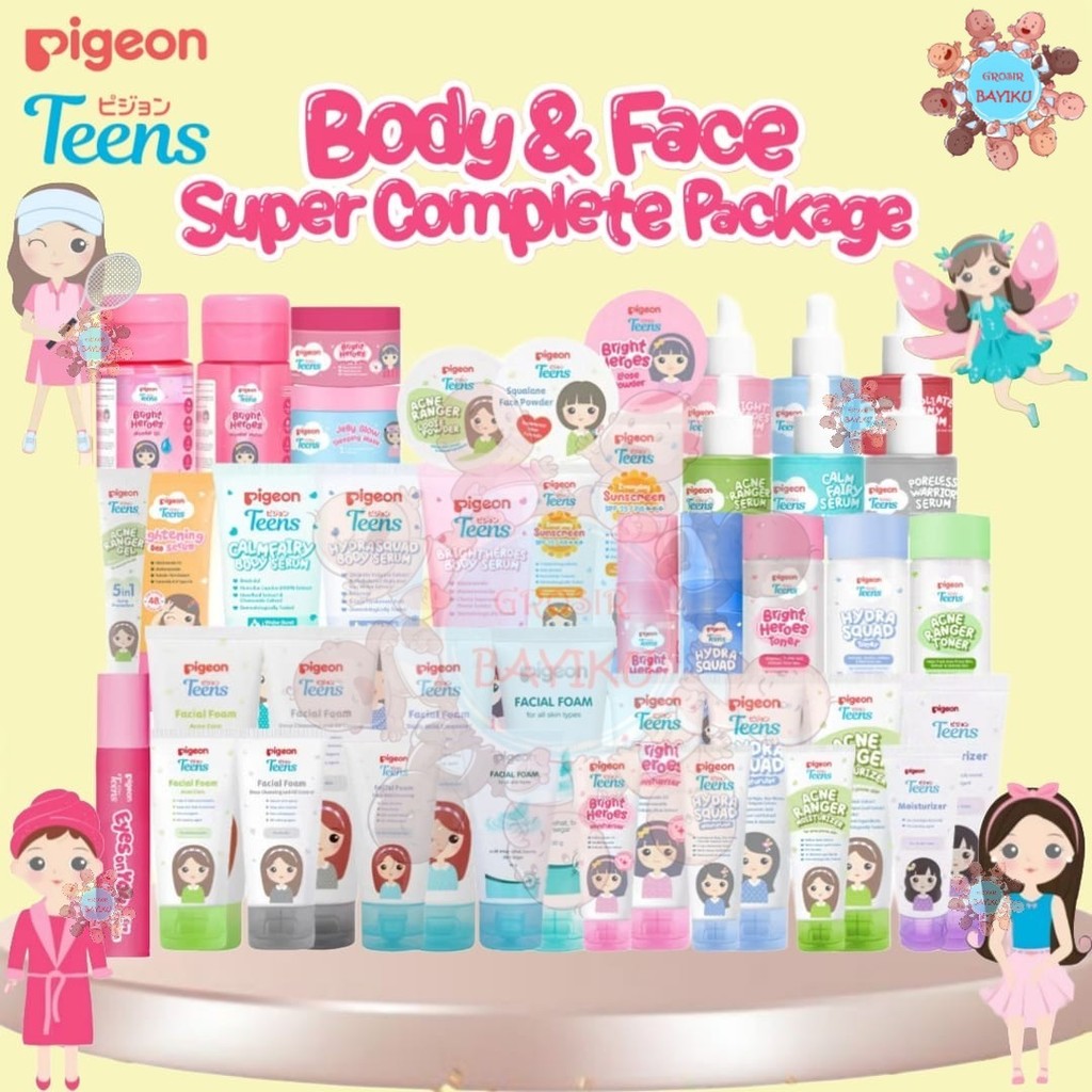 PIGEON TEENS ALL SERIES | Bright Acne Hydra All Skin - Facial foam / Serum / Moisturizer / Compact /