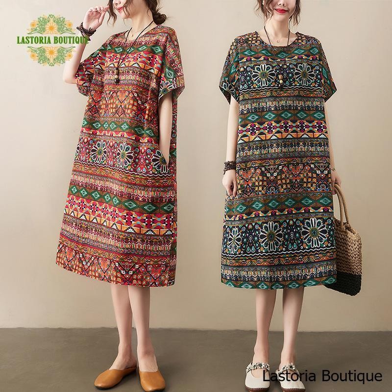 Irene Loose Mini Dress Premium Motif Bunga Batik Fashion Terbaru Lastoria Boutique