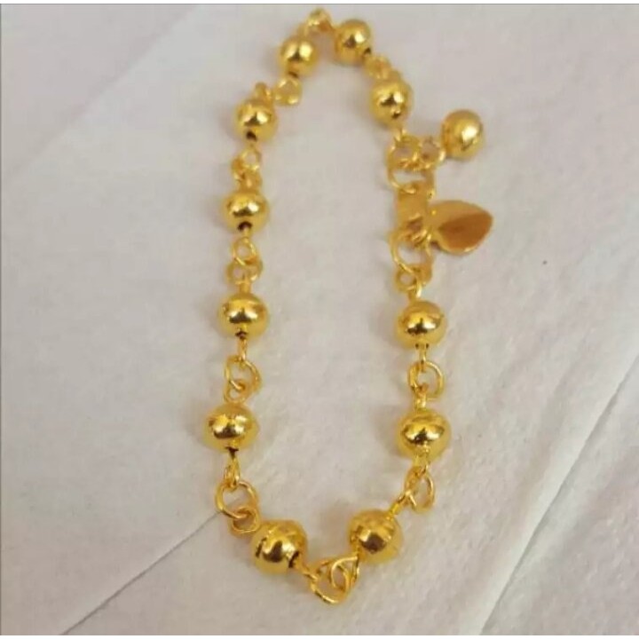 Gelang Perhiasan Emas Asli 5gram Kadar 875 Motif Bola-Bola Ada Surat