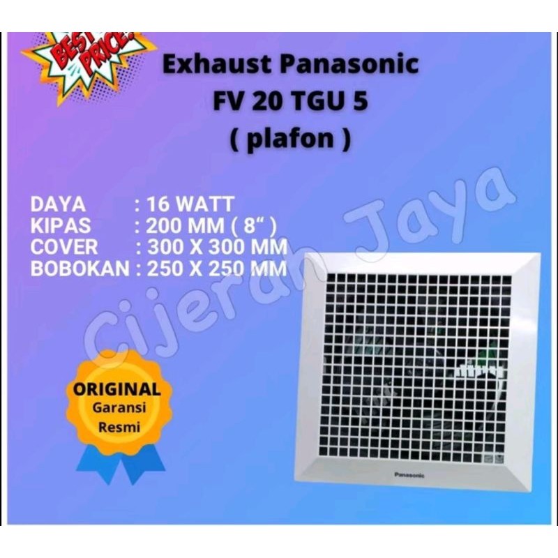 PANASONIC EXHAUST FAN PLAFON FV-20TGU5 CEILING HEXOS HEKSOS 8" 8INCH