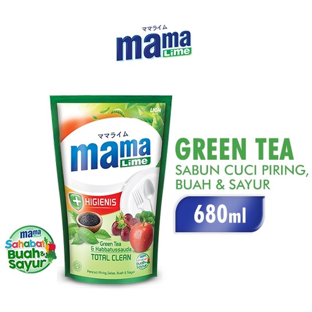 MAMA LIME CAIRAN PENCUCI PIRING REFILL GREEN TEA 780/680mL