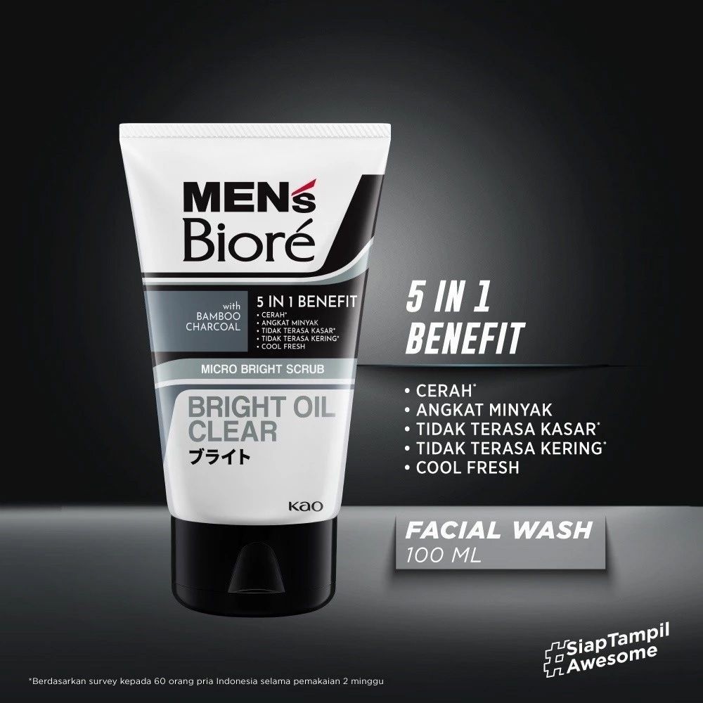 KAO BIORE FACIAL FOAM MEN'S BRIGHT OIL CLEAR 100g