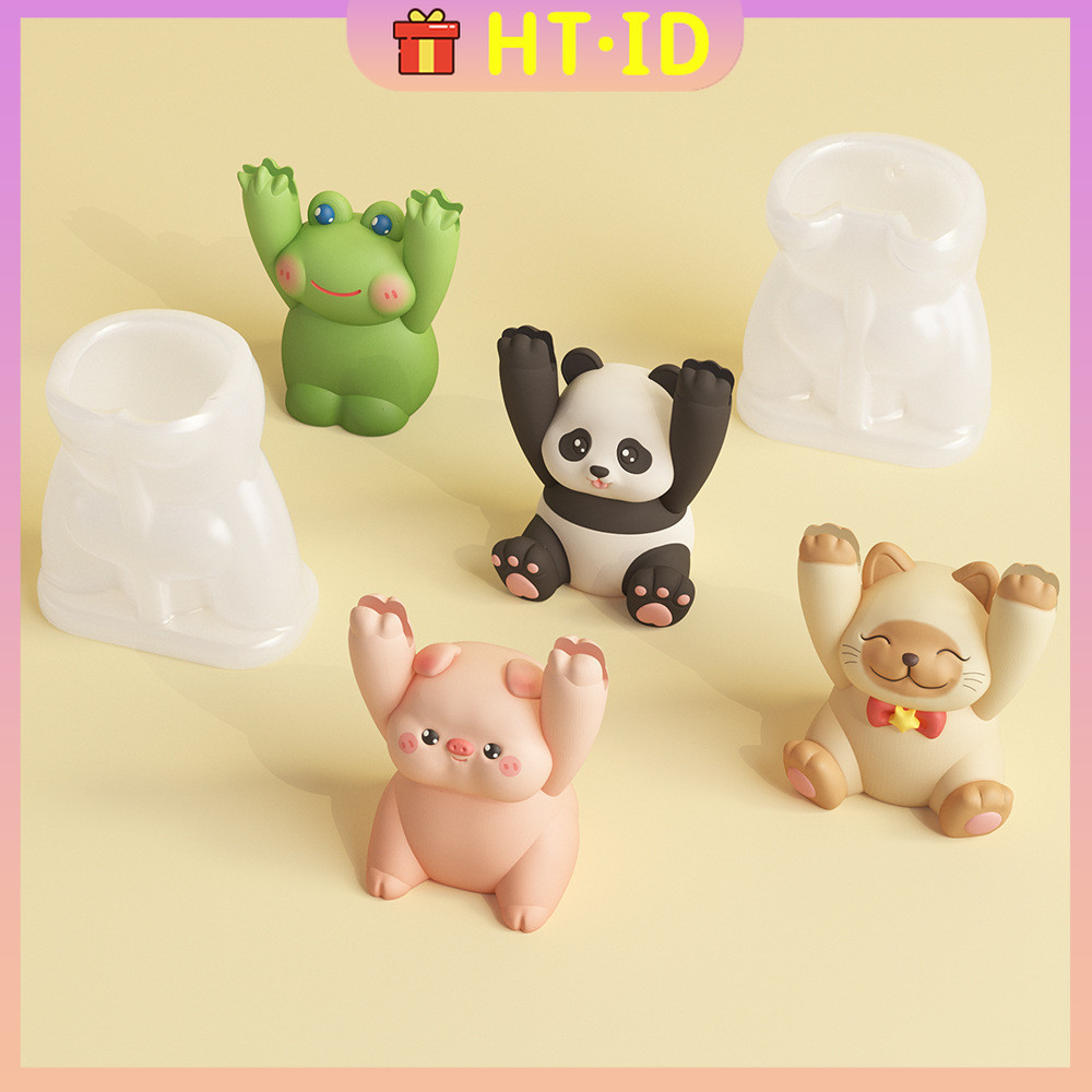 Cetakan Gipsum Binatang Kecil / Cetakan Silikon / Cetakan Silikon Coklat Puding Bear Panda/Angkat Ce