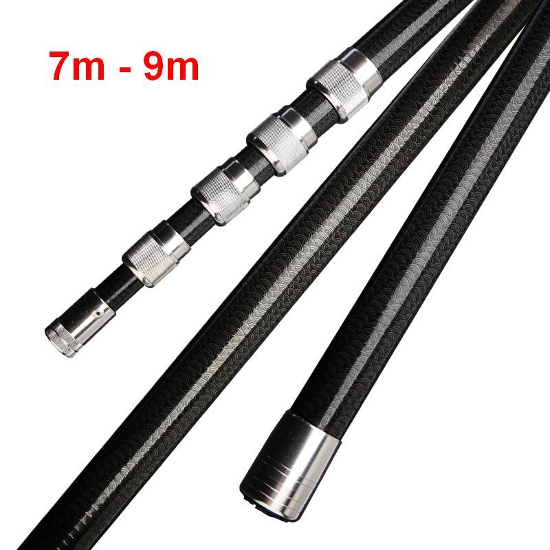 ZZ241 ZZ290A Fishing Net Handling Pole ONLY Carbonfiber 7m 8m 9m 10m Fruit Picking Rod No Net Knife 