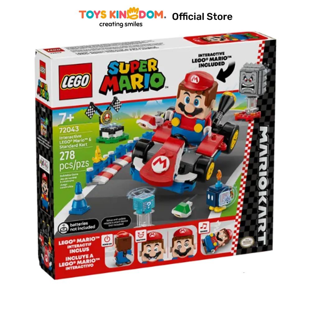 Toys Kingdom Lego Super Mario Interactive Mario & Standard Kart Set 278 Pcs 72043 - Mix Block Bricks
