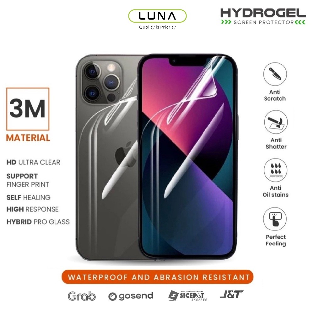 Luna Hydrogel Screen Guard Protector for Apple iPhone Samsung Xiaomi OPPO VIVO Hydrogel Anti Gores